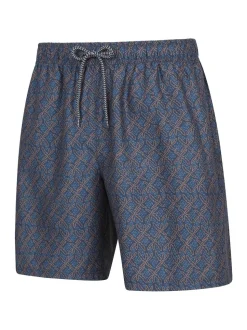 Mountain Warehouse Light Blue Mens Aruba Printed Quick Drying Swimshorts with UV Max Protection