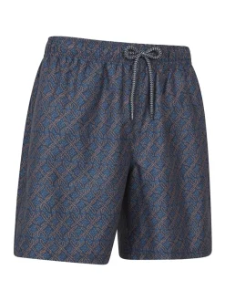 Mountain Warehouse Light Blue Mens Aruba Printed Quick Drying Swimshorts with UV Max Protection