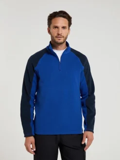Mountain Warehouse Navy Blue Mens Ashbourne II Half Zip Fleece