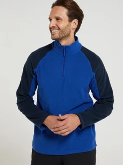 Mountain Warehouse Navy Blue Mens Ashbourne II Half Zip Fleece