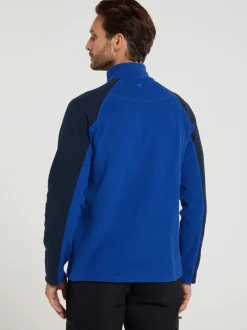 Mountain Warehouse Navy Blue Mens Ashbourne II Half Zip Fleece