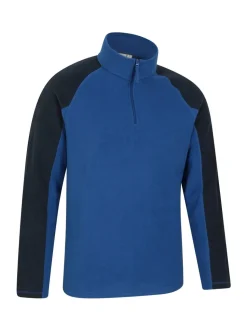 Mountain Warehouse Navy Blue Mens Ashbourne II Half Zip Fleece