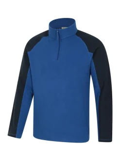 Mountain Warehouse Navy Blue Mens Ashbourne II Half Zip Fleece