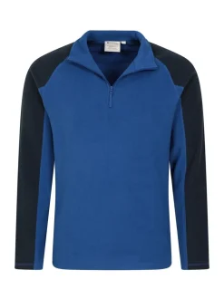Mountain Warehouse Navy Blue Mens Ashbourne II Half Zip Fleece