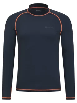 Mountain Warehouse Navy Blue Mens Long Sleeve Rash Vest