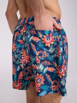 Mountain Warehouse Pink Mens Aruba Printed Quick Drying Swimshorts with UV Max Protection