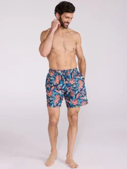 Mountain Warehouse Pink Mens Aruba Printed Quick Drying Swimshorts with UV Max Protection