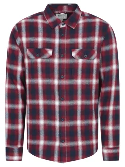 Mountain Warehouse Pink Trace Mens Flannel Long Sleeve Shirt