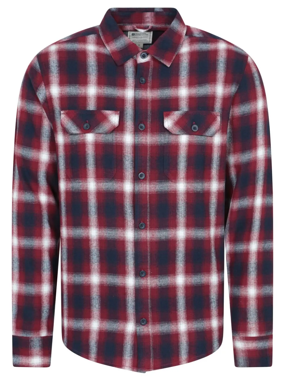 Mountain Warehouse Pink Trace Mens Flannel Long Sleeve Shirt