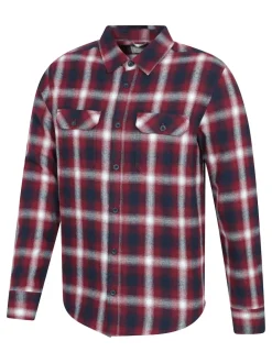 Mountain Warehouse Pink Trace Mens Flannel Long Sleeve Shirt