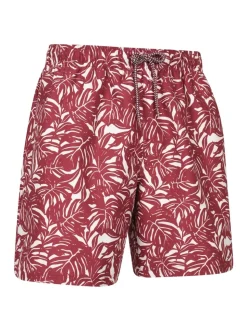 Mountain Warehouse Red Mens Aruba Printed Quick Drying Swimshorts with UV Max Protection