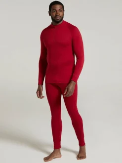 Mountain Warehouse Red Talus Long Sleeved Zip Neck Top