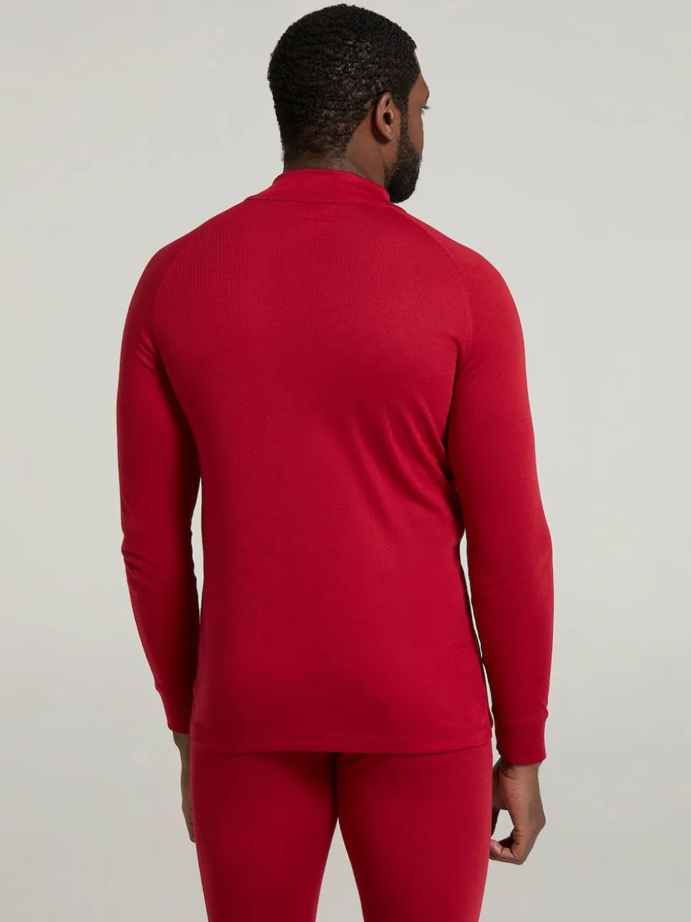 Mountain Warehouse Red Talus Long Sleeved Zip Neck Top