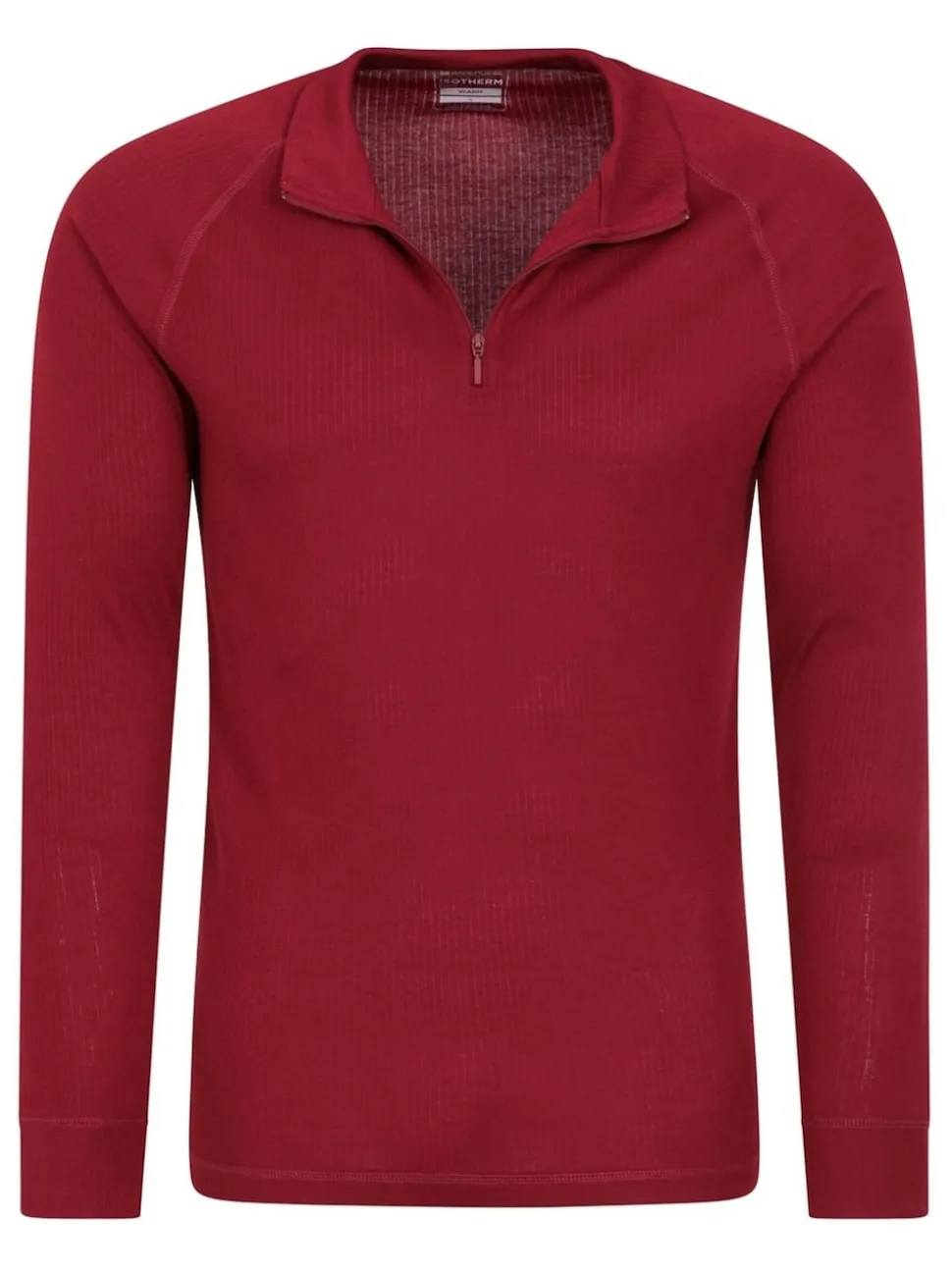 Mountain Warehouse Red Talus Long Sleeved Zip Neck Top