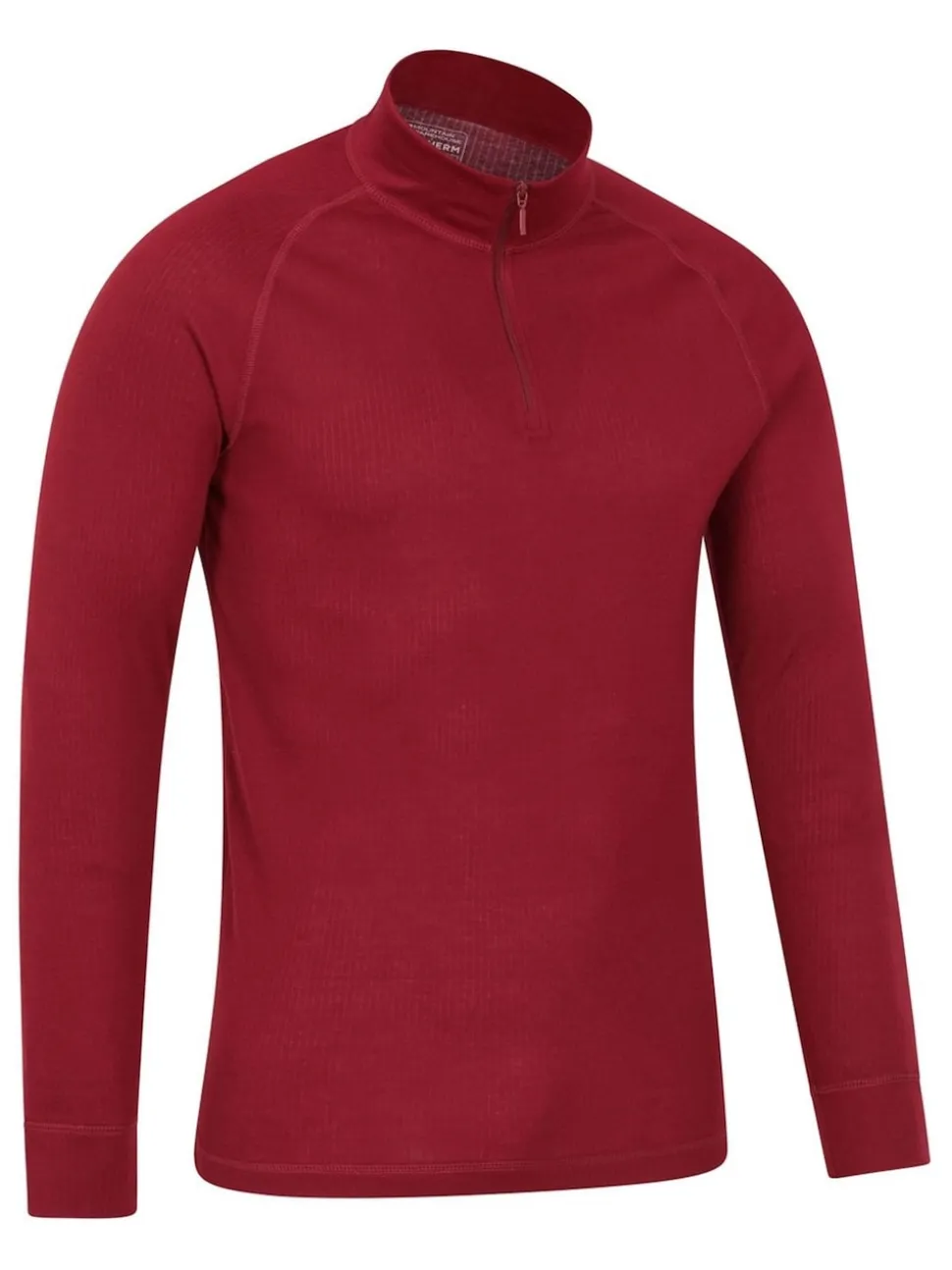 Mountain Warehouse Red Talus Long Sleeved Zip Neck Top