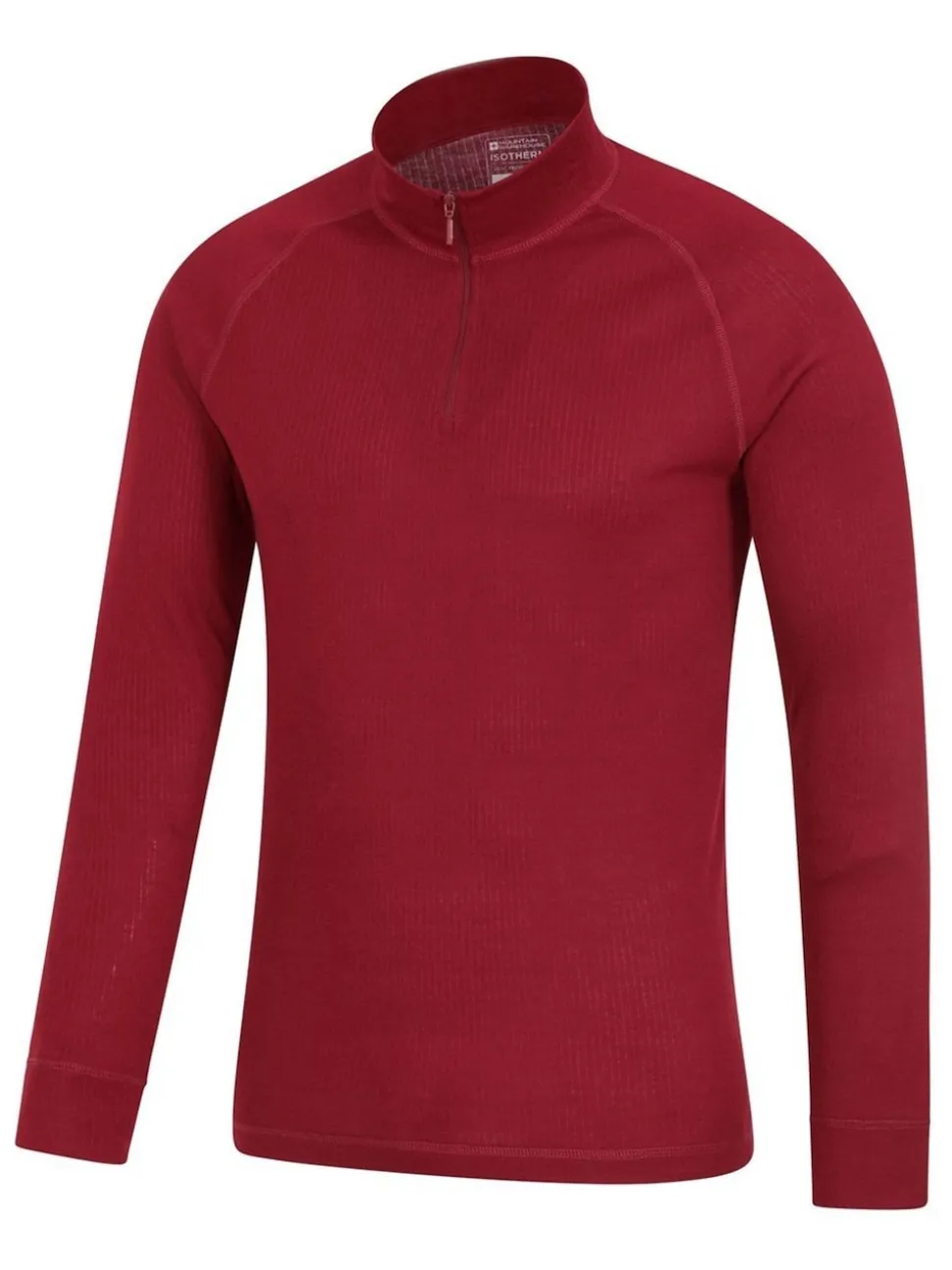 Mountain Warehouse Red Talus Long Sleeved Zip Neck Top