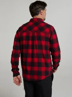 Mountain Warehouse Red Trace Mens Flannel Long Sleeve Shirt