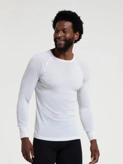 Mountain Warehouse White Merino Mens Round Neck Thermal Top
