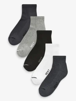 Multi 5 Pack Cushioned Mid Trainer Socks