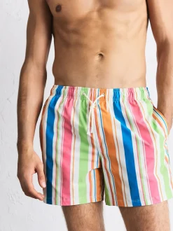 Multi Bright Multi-Coloured Stripe 5 Inch Swim Shorts