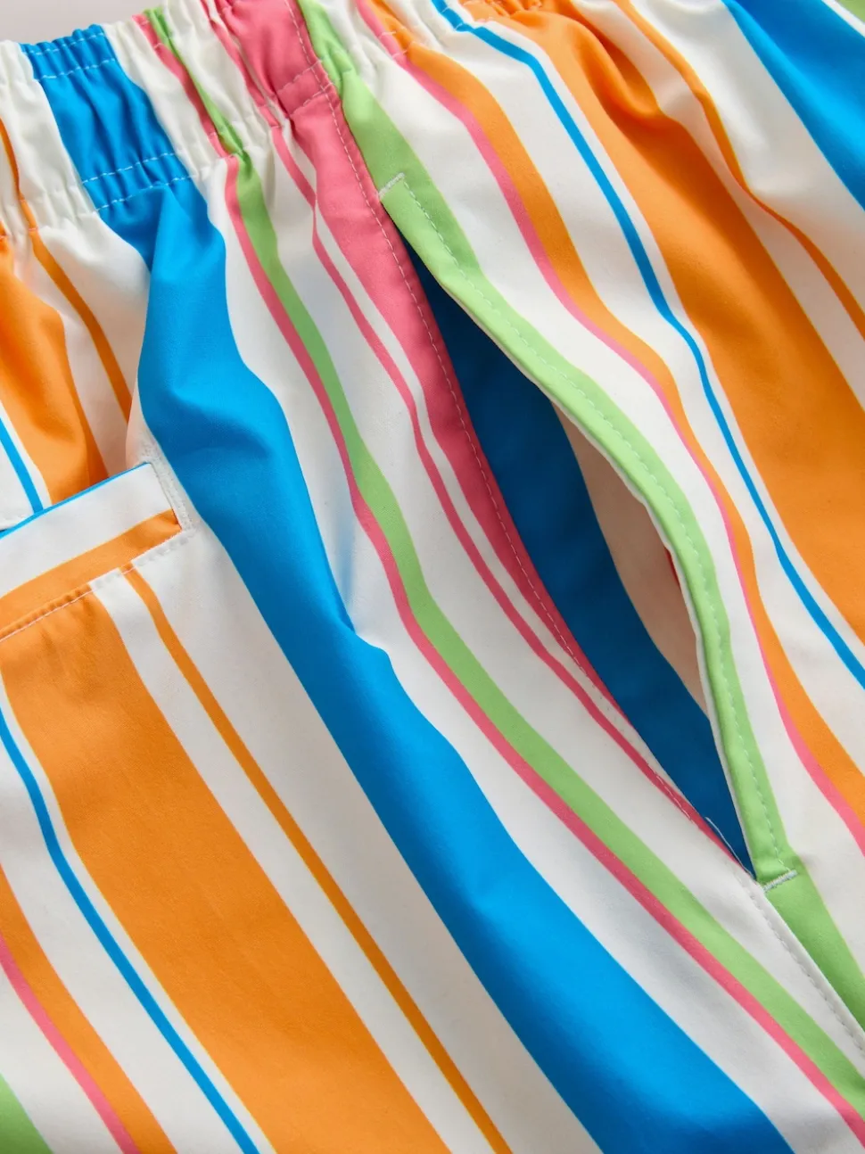 Multi Bright Multi-Coloured Stripe 5 Inch Swim Shorts