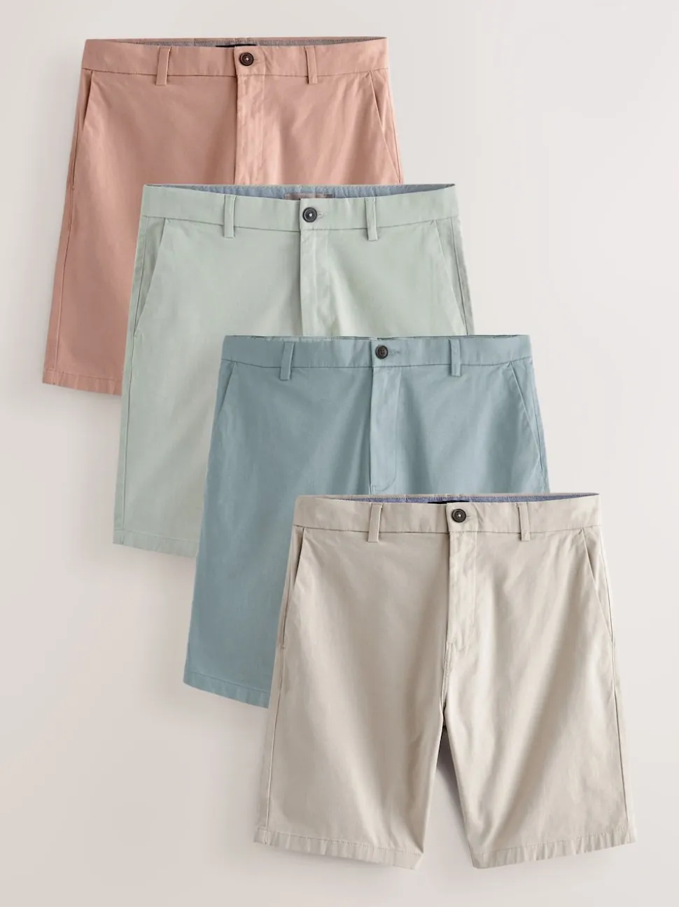 Multi Pastel Slim Fit Stretch Chino Shorts 4 Pack