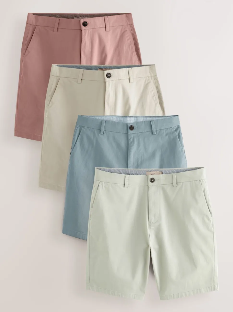 Multi Pastel Straight Fit Stretch Chino Shorts 4 Pack