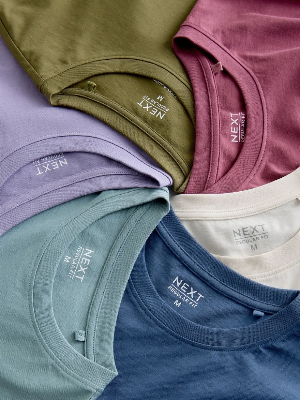 Multi Regular Fit Essential Cotton T-Shirts 6 Pack
