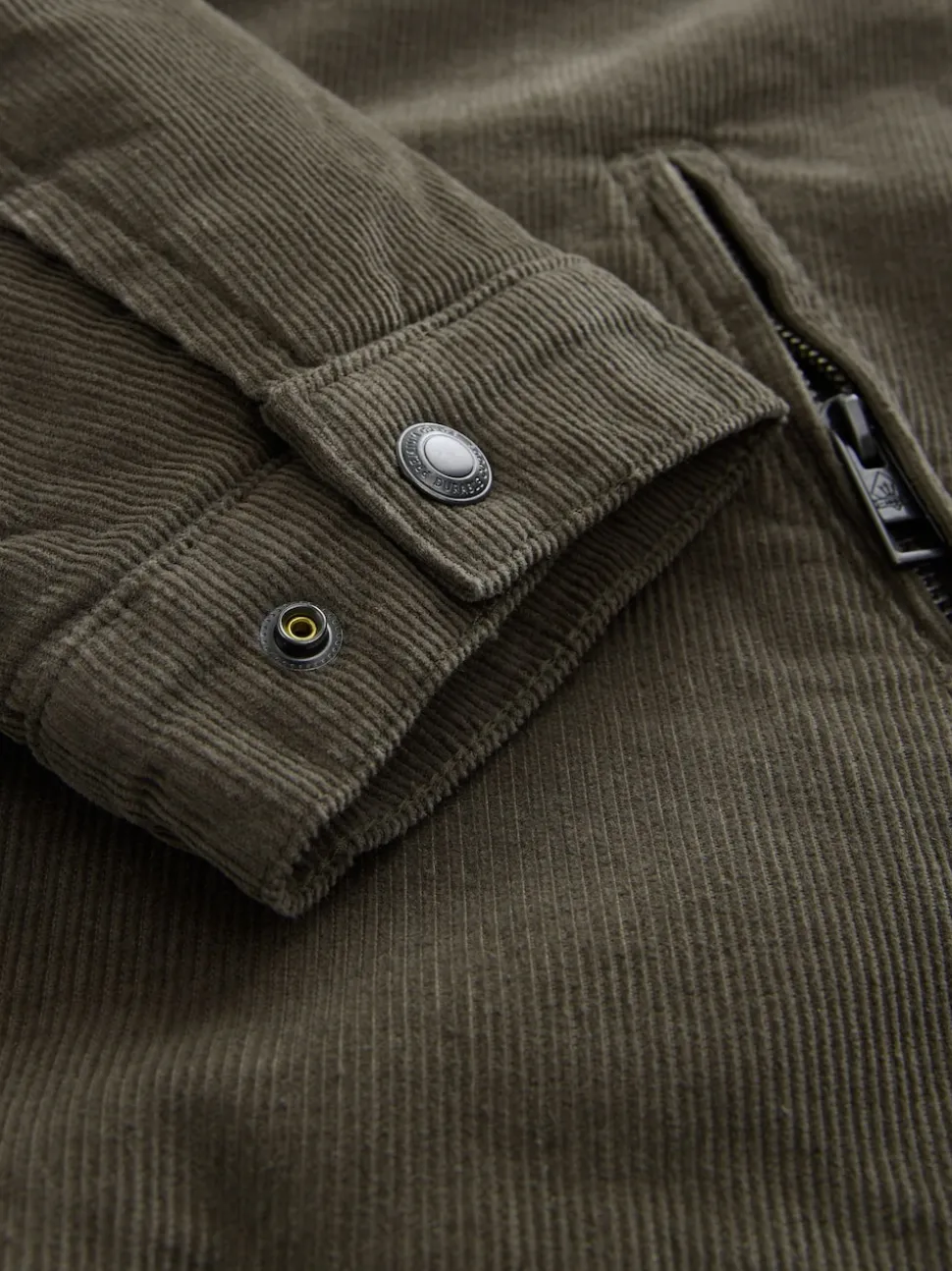 Mushroom Brown Corduroy Borg Lined Jacket
