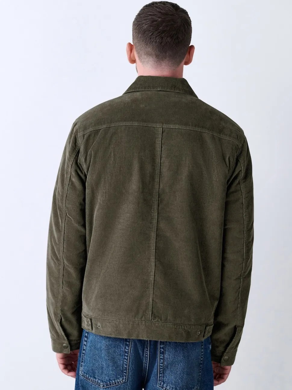 Mushroom Brown Corduroy Borg Lined Jacket