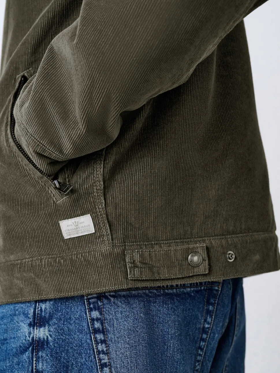 Mushroom Brown Corduroy Borg Lined Jacket