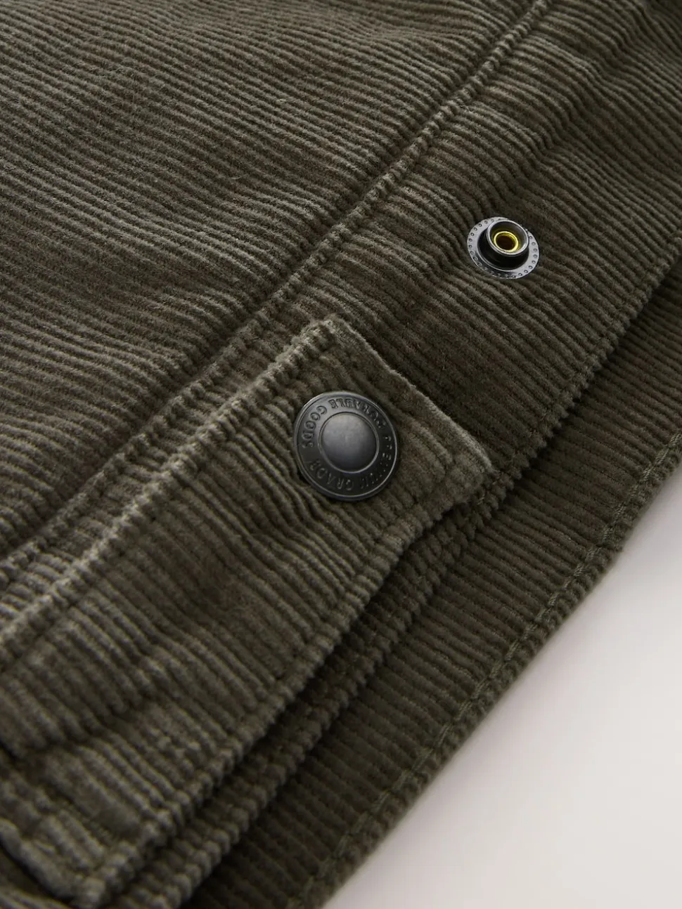 Mushroom Brown Corduroy Borg Lined Jacket