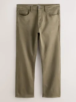 Mushroom Brown Straight Fit Comfort Stretch Jeans