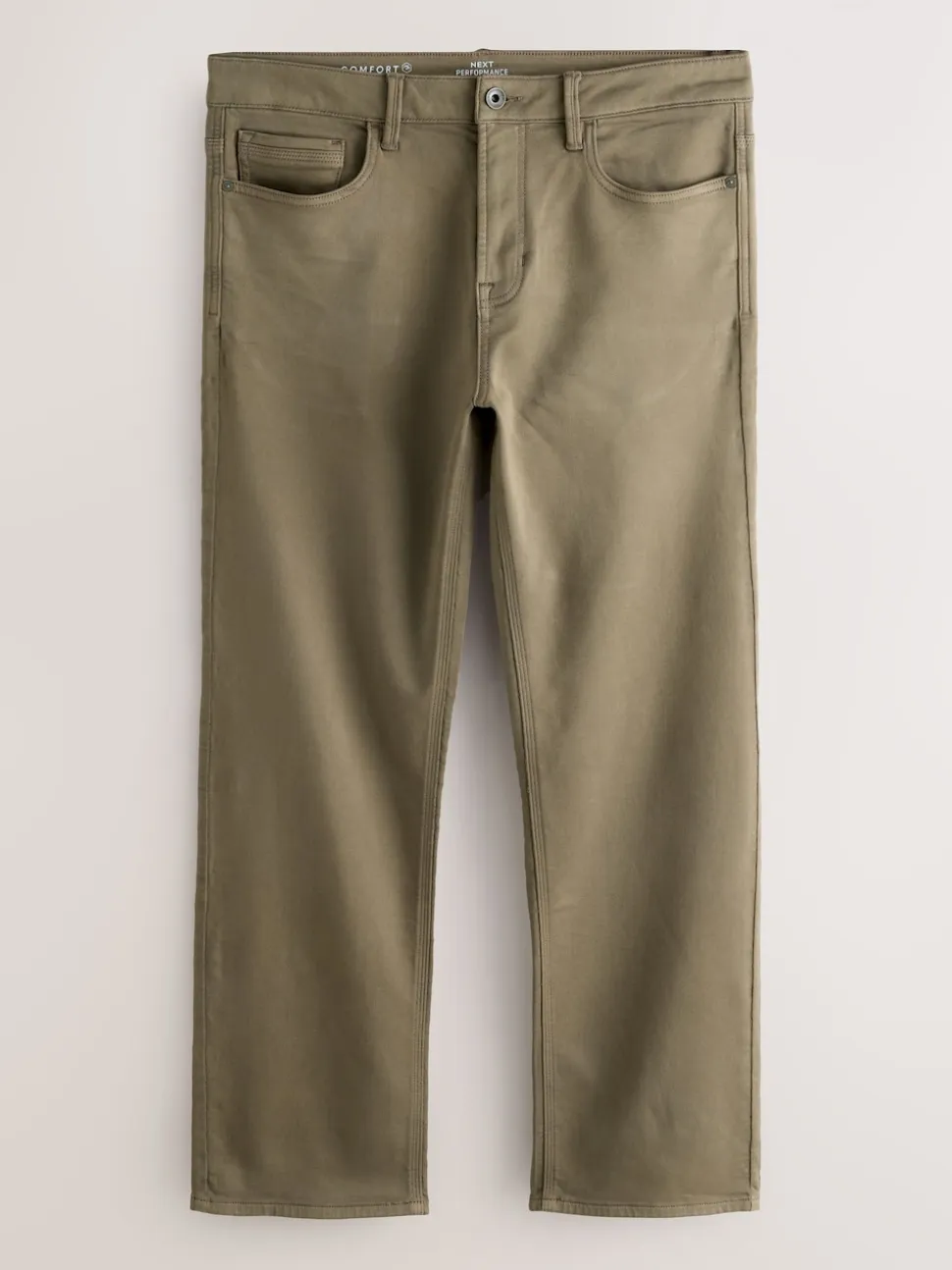 Mushroom Brown Straight Fit Comfort Stretch Jeans