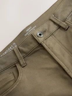 Mushroom Brown Straight Fit Comfort Stretch Jeans