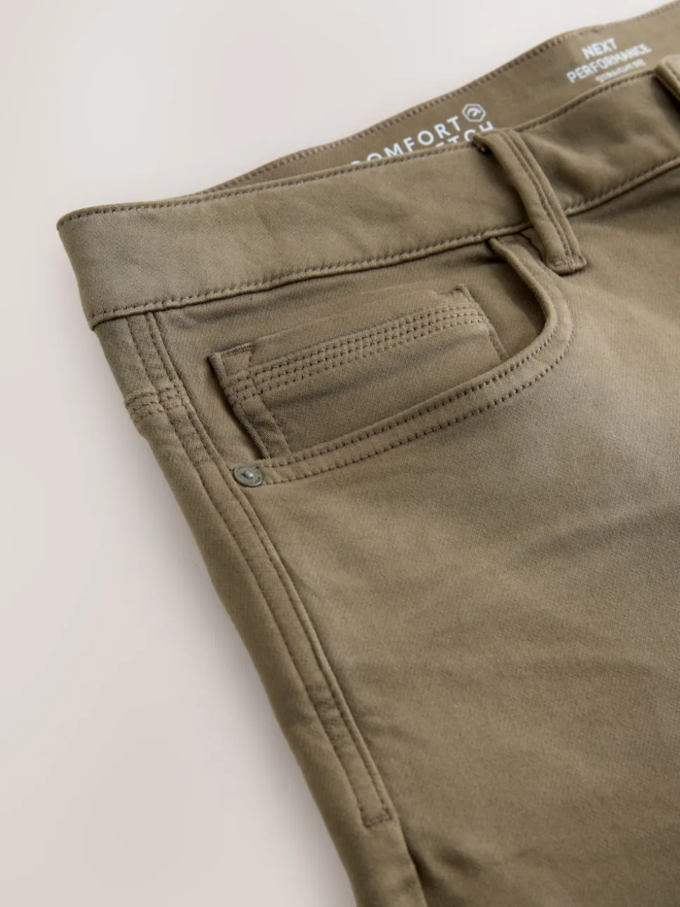Mushroom Brown Straight Fit Comfort Stretch Jeans