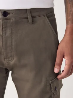 Mushroom Slim Fit Slim Fit Motionflex Strech Cargo Trousers