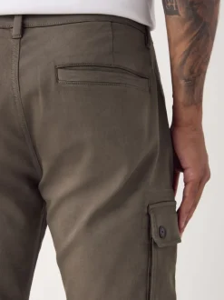 Mushroom Slim Fit Slim Fit Motionflex Strech Cargo Trousers