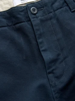 Navy Barrel Fit Authentic Cotton Rich Stretch Trousers