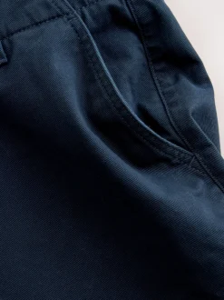 Navy Barrel Fit Authentic Cotton Rich Stretch Trousers