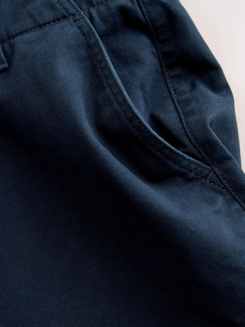 Navy Barrel Fit Authentic Cotton Rich Stretch Trousers