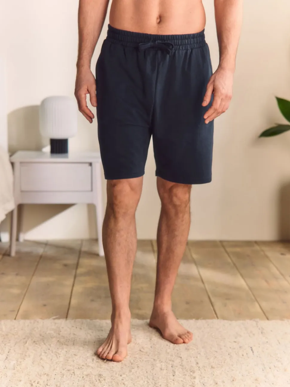 Navy Blue 100% Cotton Lightweight Shorts
