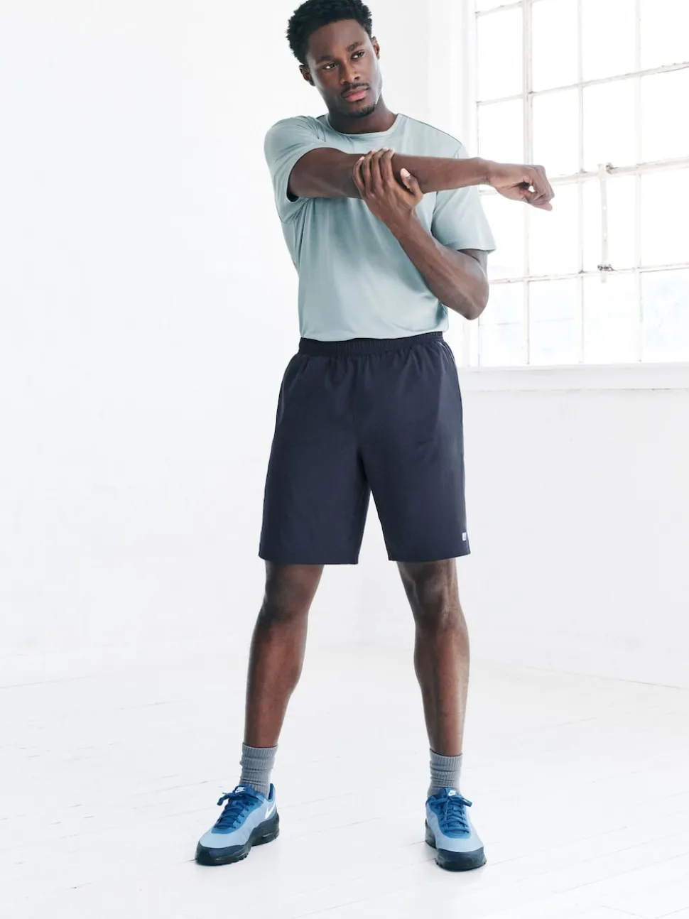 Navy Blue 9 Inch Active Gym Sports Shorts
