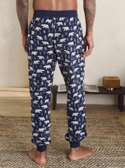Navy Blue / Neutral Polar Bear Motionflex Cosy Cuffed Pyjama Bottoms