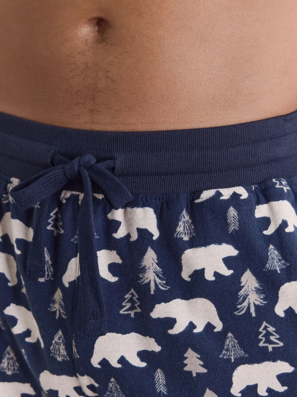 Navy Blue / Neutral Polar Bear Motionflex Cosy Cuffed Pyjama Bottoms