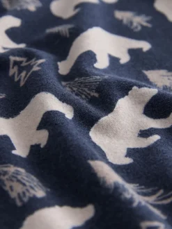 Navy Blue / Neutral Polar Bear Motionflex Cosy Cuffed Pyjama Bottoms