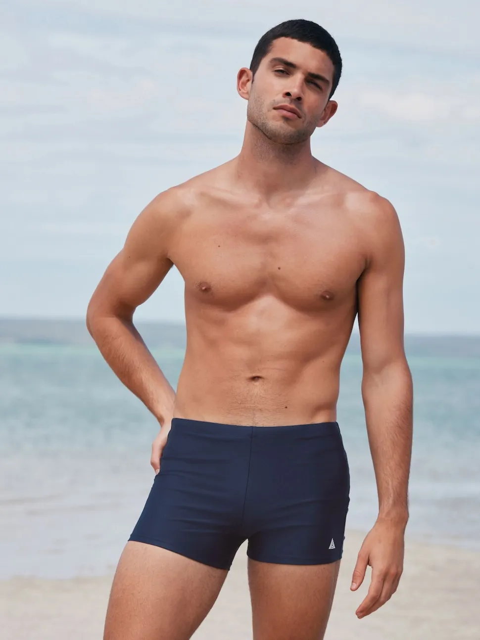 Navy Blue Active Swimming Trunks