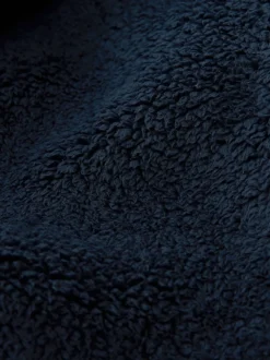 Navy Blue Borg Dressing Gown