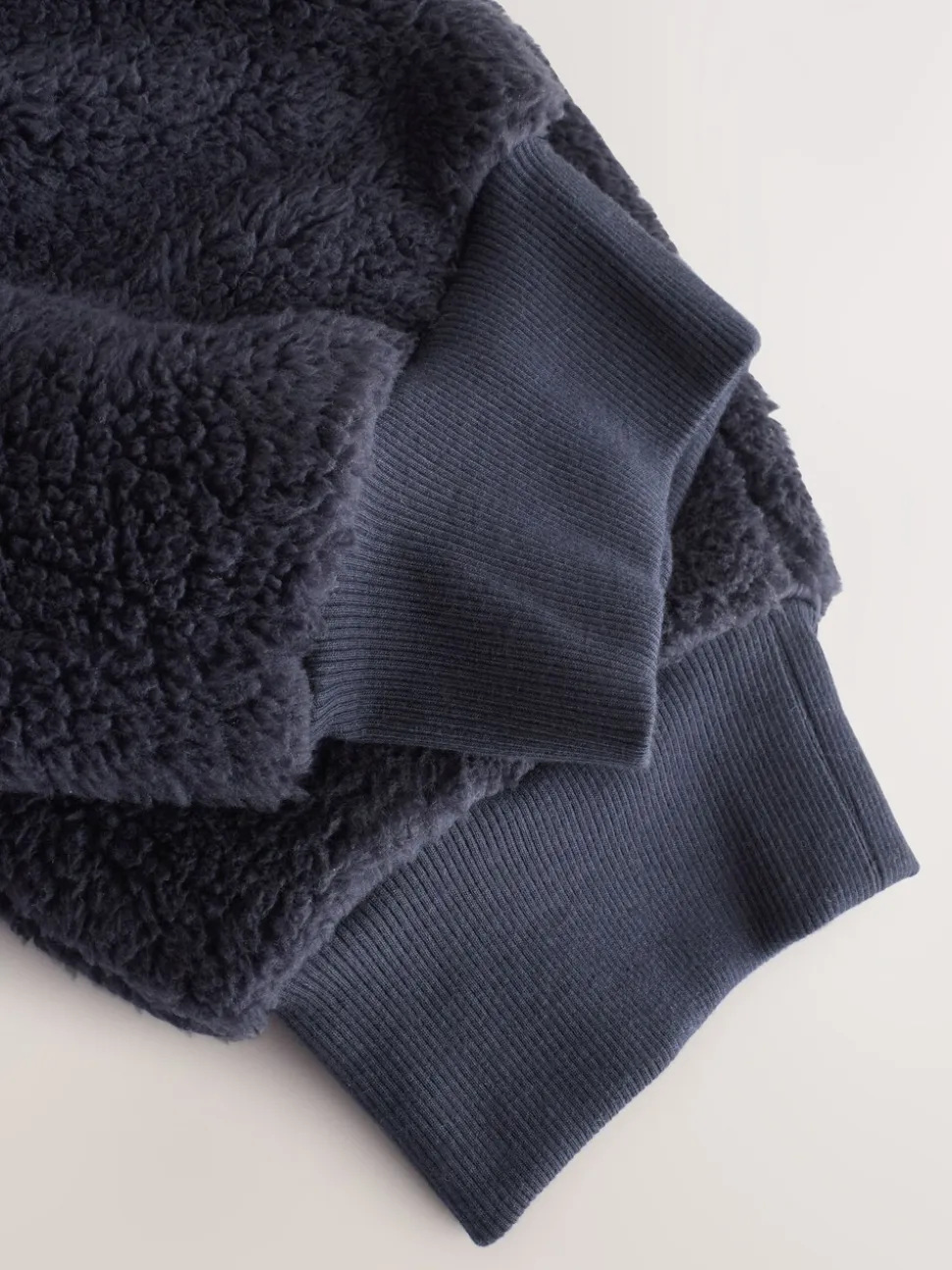 Navy Blue Borg Fleece Cuffed Joggers