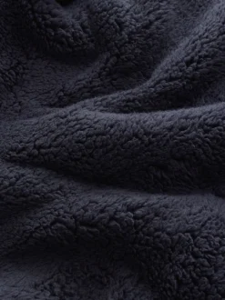 Navy Blue Borg Fleece Cuffed Joggers